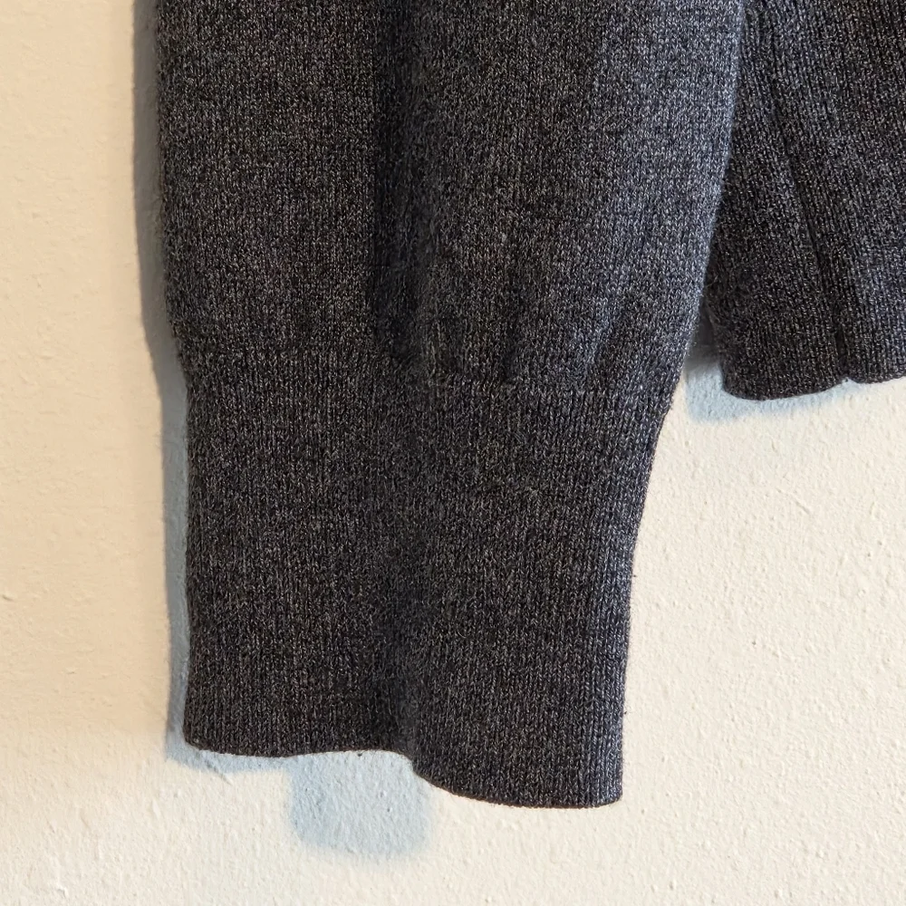 Banana Republic Luxury Blend Silk Cotton Cashmere Charcoal Black Sweater Sz M